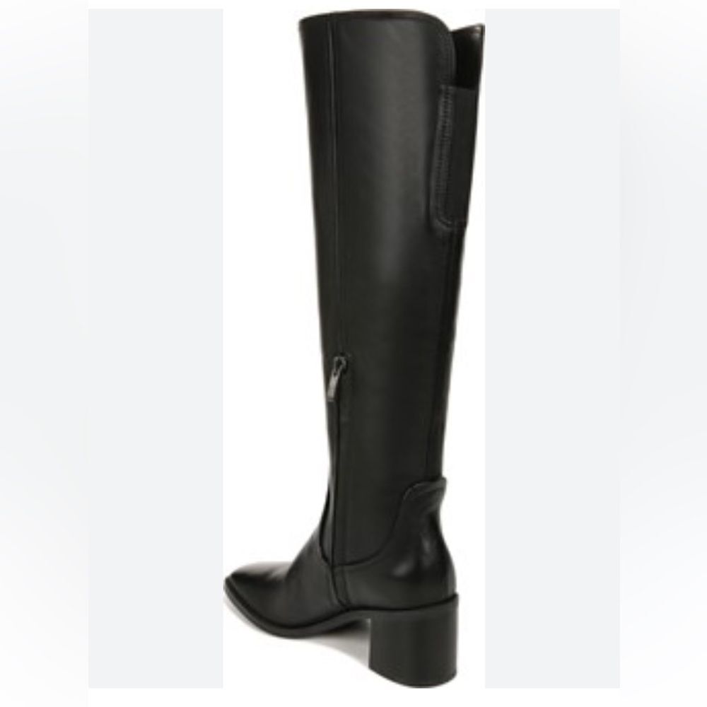 27 Edit Womens Edda Black Leather Wide Calf Tall Knee-High Boots - Picture 2 of 13